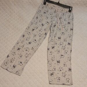 Laura Ashley Light Gray Pajama Pants with Dog Print